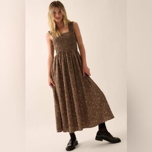 ⭐️ 2/$50 ⭐️ Mocha Floral Smocked Tank Maxi Dress